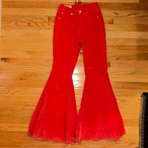 Like new! Free People CRVY Cord Lace Up Back Flare Jeans Size 27